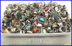 Mix Ring Lot Sterling plated Silver 925 Wholesale Resale Mixed Gems Vintage new
