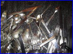 Mixed Lot Of Vintage Silverplate Flatware Over 200 Pcs Crafts Or Jewelry