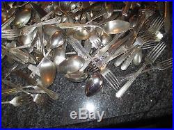 Mixed Lot Of Vintage Silverplate Flatware Over 200 Pcs Crafts Or Jewelry