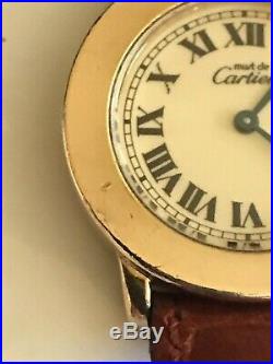 Must De Cartier Vintage 24ct Gold Plated On Sterling Solid Silver Ladies Watch