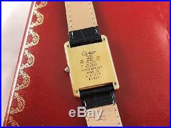 Must de Cartier Tank Vintage Unisex with Box Silver Gold PlatedNot Working