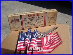 NOS vintage 1920-30s Auto license plate Parade US Flag holder Ford model a t 48