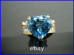 Natural 2.50 Ct Heart Shape Topaz Engagement Ring 14K Yellow Gold Silver Plated