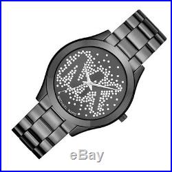 New Michael Kors MK3589 Women's Slim Runway Black Ion-Plated Bracelet 42mm Watch