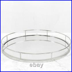 New Silver Round Mirror Base Candle Plate Tray Tealight Holder Table Centrepiece