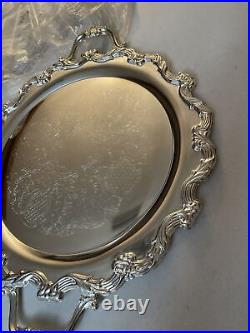 New Vintage Large Silver Serving Tray With Handles International Silver Company