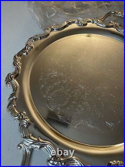 New Vintage Large Silver Serving Tray With Handles International Silver Company