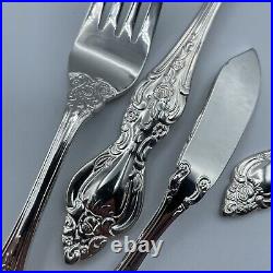New! Vintage Silver Plated 55 PC Flatware Set For 8! WithChest Classic Rose -Estia
