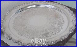 Newly Reduced Vintage Silver-plate Punch Bowl, Grape Pattern, 12 Cups/tray/ladle