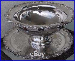Newly Reduced Vintage Silver-plate Punch Bowl, Grape Pattern, 12 Cups/tray/ladle
