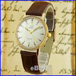 Nice Original Omega Gold Plated Fancy Bezel Manual Wind Vintage Gents Watch