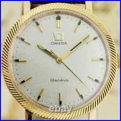 Nice Original Omega Gold Plated Fancy Bezel Manual Wind Vintage Gents Watch