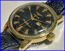 Nice Vintage Mens Longines Conquest Calendar Automatic Gold Plated Steel Watch