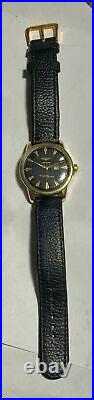 Nice Vintage Mens Longines Conquest Calendar Automatic Gold Plated Steel Watch