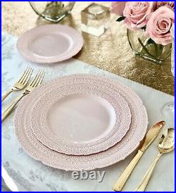 OCCASIONS Vintage Bulk Wedding Party Disposable Plastic Plates & Silverware