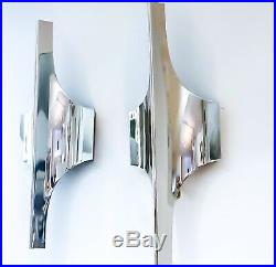 ONE OFF SIX SPACE AGE DORIA Nickel Plated Wall Sconces Original Vintage 1960s