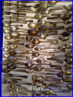 Old Silverplate Vintage Flatware Lot Silverware 122 Pcs (10lbs) Forks Spoons