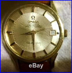 Omega Gold-Plated Vintage Constellation withGold Pie Pan Dial