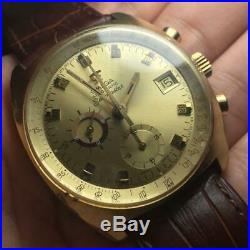 Omega Seamaster 1970s Chronograph Gold Plated Date Automatic Cal. 1040 Overhauled