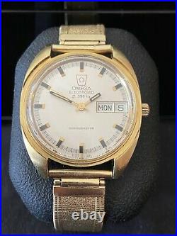 Omega Vintage 70s 198.0045 gold plated watch As-Is Not Running Condition