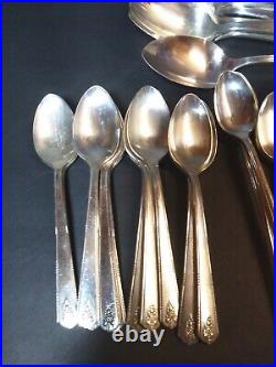 Oneida Community Silver Plate Linda 67 Pieces 12 Ice Tea Spoons Flatware set VTG