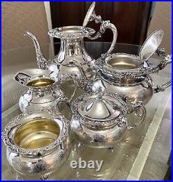 Oneida Community Vintage Silver Plate 1940 Ascot 6-pc Coffee Tea Set