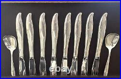 Oneida Community Vintage Silver Plate 1960 Silver Flower Full Flatware Set For 8