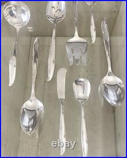 Oneida Community Vintage Silver Plate 1960 Silver Flower Full Flatware Set For 8