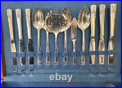Oneida Vintage Silver Plate 1937 Caprice 43-Pc Flatware Set For 6