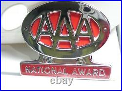 Original 1950s AAA nos auto emblem badge vintage scta GM Ford Chevy plate topper