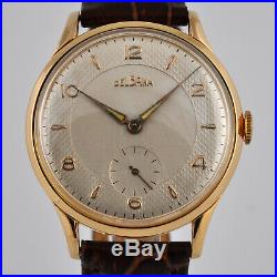 Original Delbana Gorgeous Mint Gold Plated Steel Manual Wind Vintage Gents Watch