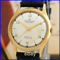 Original Vintage Breitling Cadette Gold Plated Manual Wind Midsize Unisex Watch