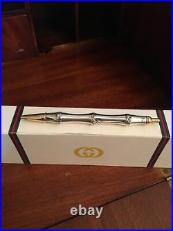 Original Vintage Gucci Bamboo Pen, Hallmarked 925 Silver/Gold Plated-Gucci Italy