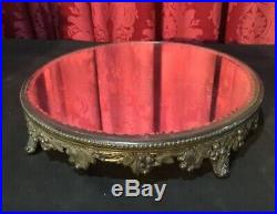 Ornate Vintage Antique Victorian Silver Plate Plateau Display Mirror