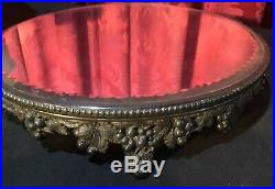 Ornate Vintage Antique Victorian Silver Plate Plateau Display Mirror