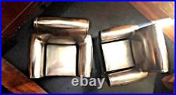 Pair Chrome/Silver plated Lounge Chair Bookends ART DECO VINTAGE MID CENTURY