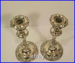 Pair Vintage 9.5 Silver Plate Candlesticks, Elaborately Decorated