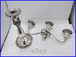 Pair Vintage Baroque by Wallace Silver Plated Floral Repousse Candelabra