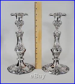Pair Vintage Reed & Barton, High Quality, King Francis Silverplate Candlesticks