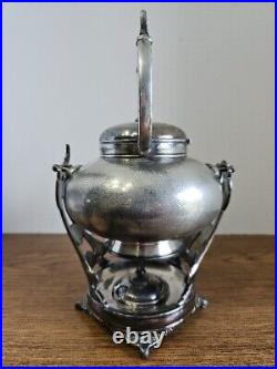 Pairpoint Mfg Co 2975 Quadruple Silver Plated Tilting TeaPot with Warmer and Stand