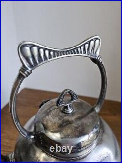 Pairpoint Mfg Co 2975 Quadruple Silver Plated Tilting TeaPot with Warmer and Stand