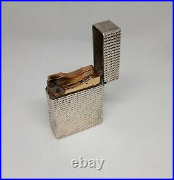 Perfect Engraved Silver Plated Small VINTAGE ST Dupont Lighter Gift France Fedex