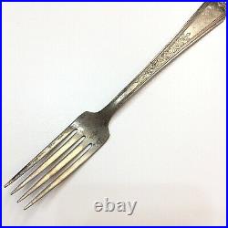 Plymouth Silver Plate Flatware Jewel Pattern 8 Dinner Fork Lot Vintage Rose 1938