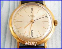 Poljet KOSMOS 1MChZ Automatic 2416 Gold Plated 29 jevels USSR Vintage Wristwatch