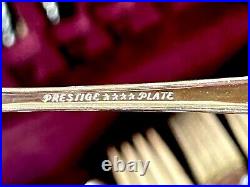 Prestige Silver Plate Flatware in Wooden Case (104 pcs) Vintage