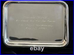 Puiforcat France Silver Plate Tray Engraved 8.75 X 7.75 Vintage