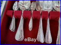 Quality Vintage 54 Piece Roberts & Belk Silverplate Bead Cutlery Setting