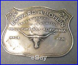 RARE Antique/Vintage Edward H. Bohlin-Hollywood Sterling Silver Saddle Plate
