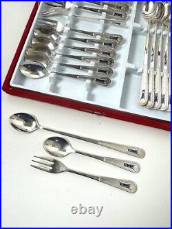 RARE Vintage Ornate Korean Silver Plated 18 piece Flatware Set Mid century