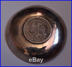 RARE Vintage US 1876 S TRADE DOLLAR Sterling Silver Coin Dish With Marked